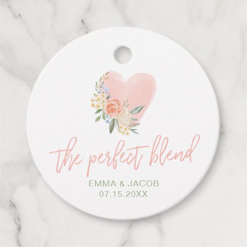 The Perfect Blend Tea or Coffee Wedding Favor Tags