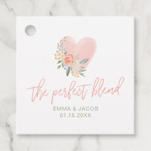 The Perfect Blend Tea or Coffee Wedding Favor Tags