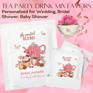 The Perfect Blend Tea Party Bridal Shower Favors Bag Drink Mix