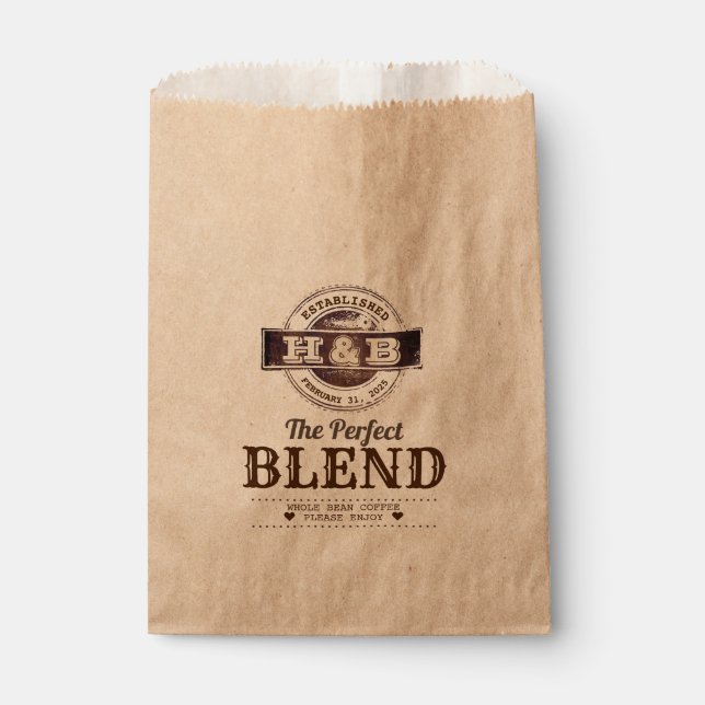 The Perfect Blend Wedding Coffee Favor Bags (Front)
