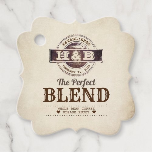 The Perfect Blend Wedding Coffee Favor Tags