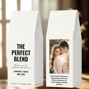 The Perfect Blend Wedding Coffee Favor with Photo 