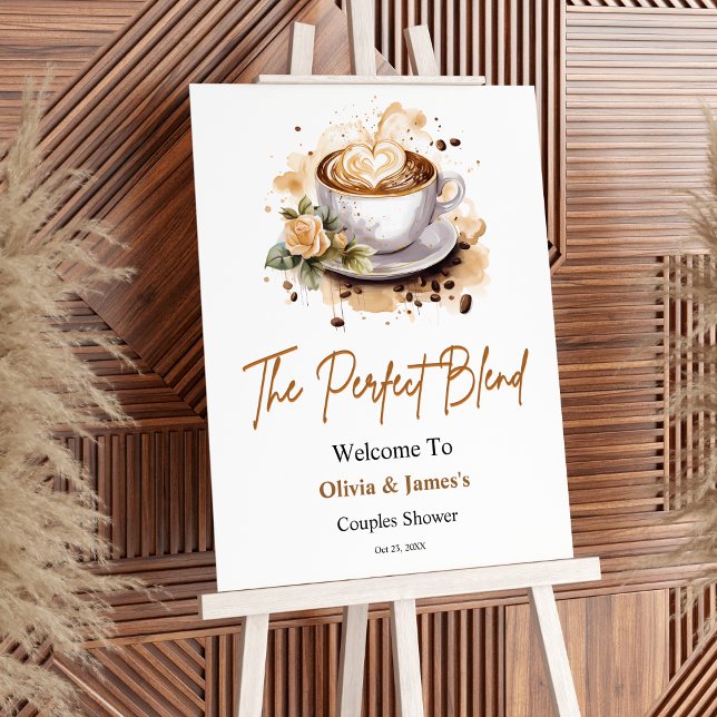 The Perfect Blend Wedding Couples Shower Welcome Foam Board (The Perfect Blend Wedding Couples Shower Welcome Sign  )