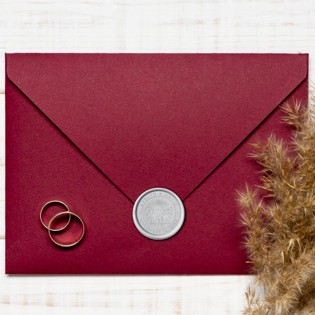 The perfect blend, wedding date and names wedding wax seal stamp (Creator Uploaded)