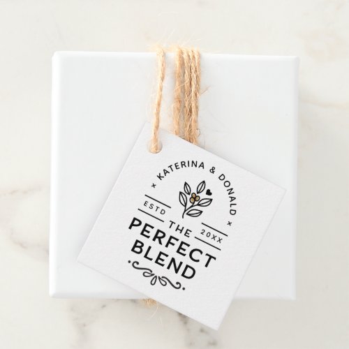 The Perfect Blend Wedding Favor Gift Tags 