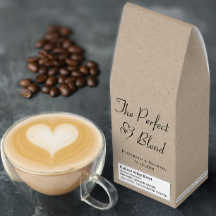 The Perfect Blend Wedding Favor Kraft Paper Roasted Coffee