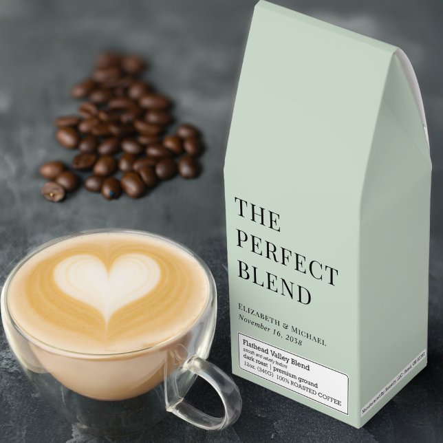 The Perfect Blend Wedding Favor Sage Green Roasted Coffee (Creator Uploaded)