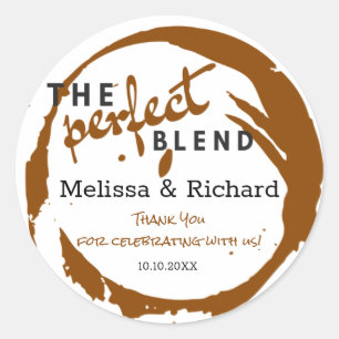 The Perfect Blend Wedding Favors Classic Round Sticker
