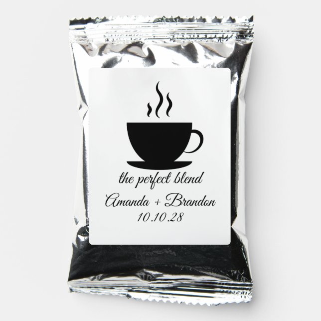 The Perfect Blend Wedding Favors Coffee Drink Mix (Front)
