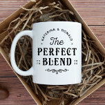 The Perfect Blend Wedding Gift Coffee Mug<br><div class="desc">The Perfect Blend. Add a fun touch of color and unique style to your wedding or bridal shower favors. A bridal shower favor bag is a great addition to party planning. These unique bags will easily be used as a gift and can serve as a beautiful decoration at your wedding...</div>