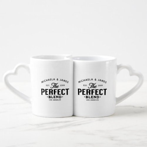 The Perfect Blend Wedding Gift Vintage Style Coffee Mug Set