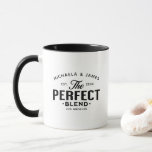 The Perfect Blend Wedding Gift Vintage Style Mug<br><div class="desc">Celebrate the perfect union with this customizable coffee mug, ideal for engagements, weddings, anniversaries, or any special occasion that marks the beautiful blend of two lives. Featuring the phrase "The Perfect Blend, " this mug symbolizes the harmonious mix of love, companionship, and shared moments. The vintage-style design showcases a classic...</div>