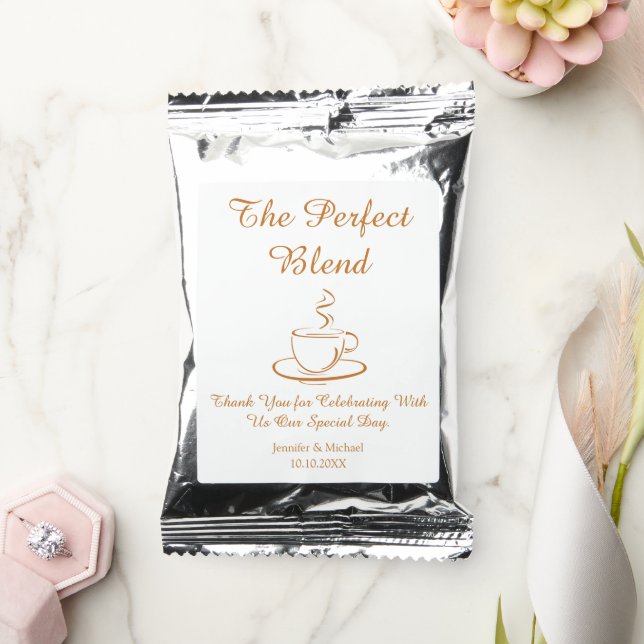 the perfect blend ,wedding thank you  coffee drink mix (Wedding)