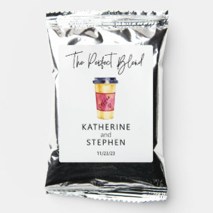 The Perfect Blend Wedding Watercolor Favor Coffee Drink Mix