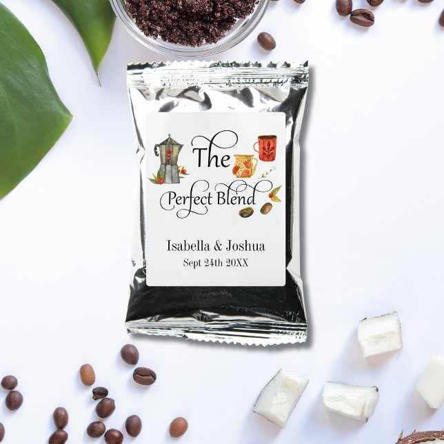 The Perfect Blend Whimsical Wedding Coffee Favor B Drink Mix (Creator Uploaded)