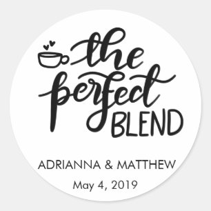 The Perfect Blend Whimsical Wedding Favor Classic Round Sticker
