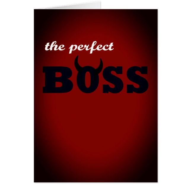 The Perfect Boss Funny Devil Horns Cards (Front)