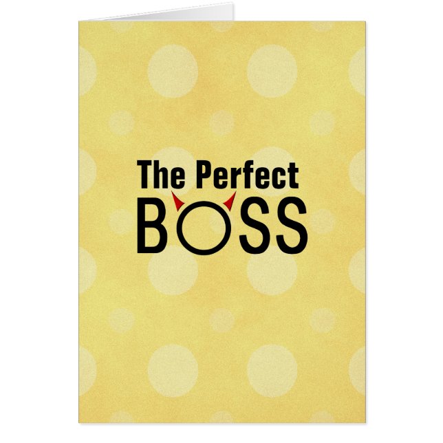 The Perfect Boss Funny Devil Horns Cards (Front)