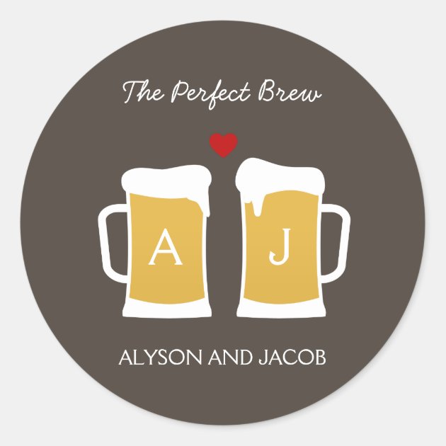 The Perfect Brew Wedding Favor Sticker/ Envelope Classic Round Sticker