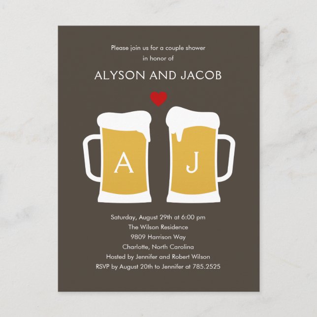 The Perfect Brew Wedding Shower Invitation Postcard (Front)