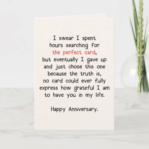 The Perfect Card Anniversary 1