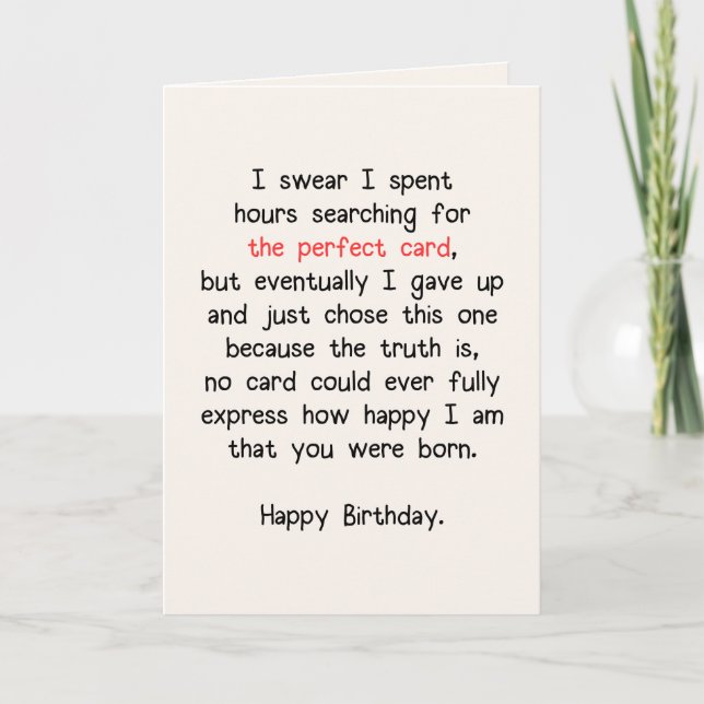 The Perfect Card (Birthday) #1 (Front)