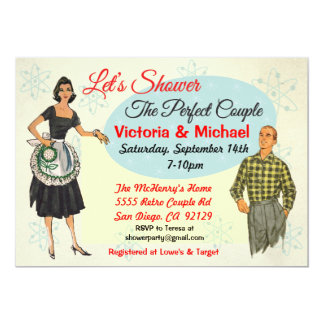 1950s Housewife Bridal Shower Invitations Announcements Zazzle Retro Housewife Bridal Shower
