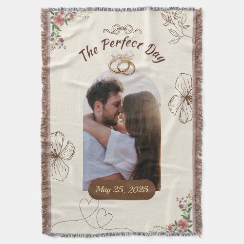 The Perfect Day Custom Wedding Pic w/Rings & Date