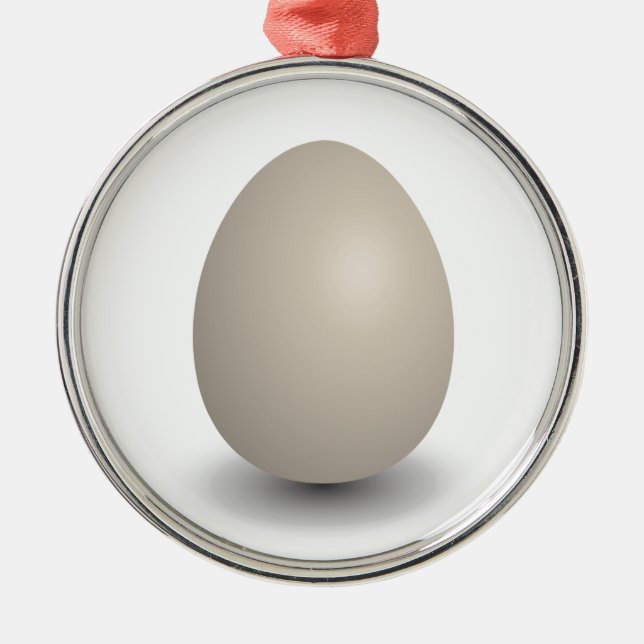 the perfect egg metal ornament (Front)