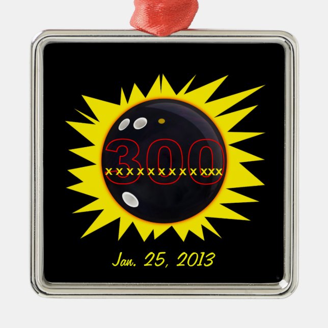 The Perfect Game Bowling, with 12 X's Metal Ornament (Front)