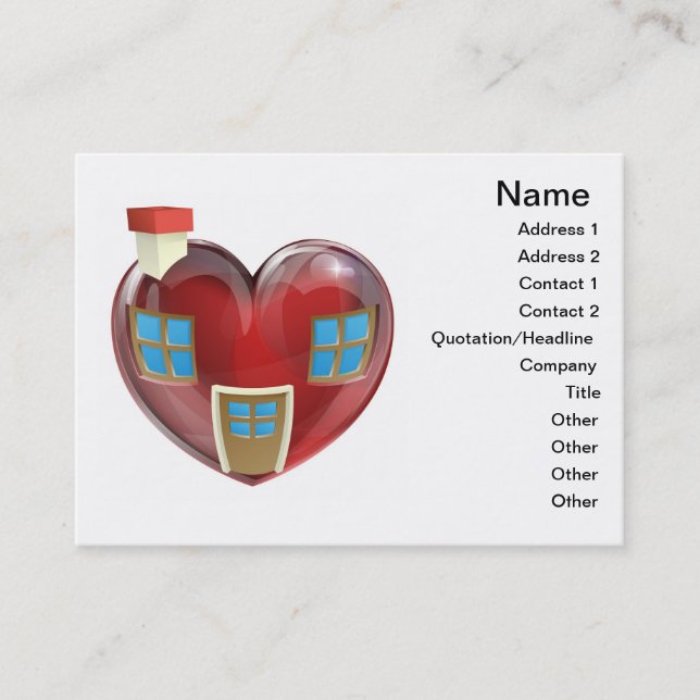 The perfect house concept business card (Front)