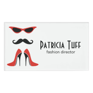 The Perfect Look in Black & Red + your back & idea Name Tag