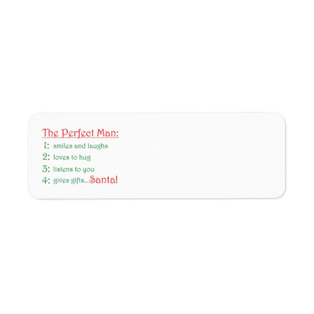 The Perfect Man Label (Front)