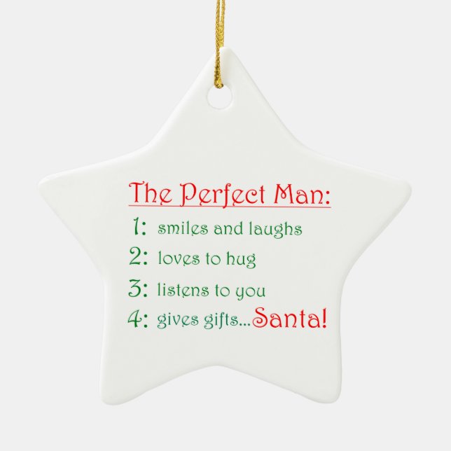 The Perfect Man-star ornament (Front)