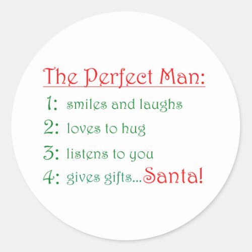 The Perfect Man _stickers Classic Round Sticker