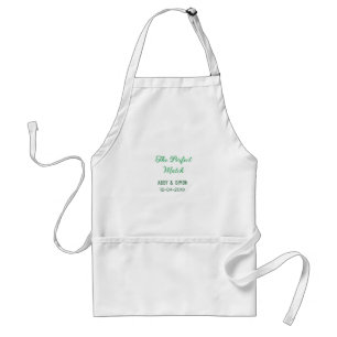 The perfect match add couple name date texture yea adult apron