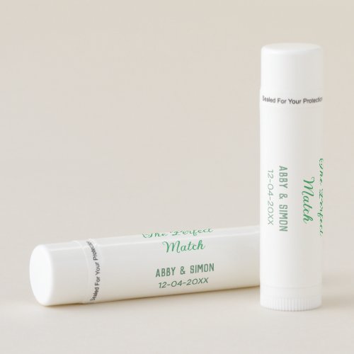 The perfect match add couple name date texture yea lip balm