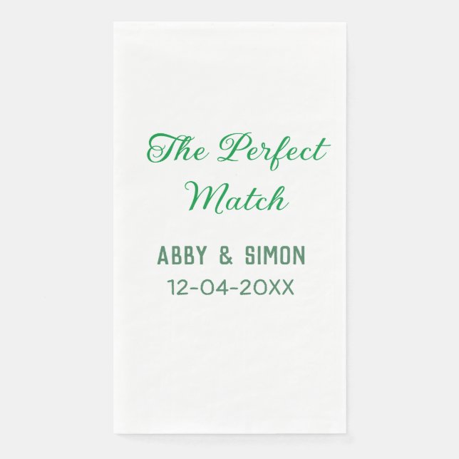 The perfect match add couple name date texture yea paper guest towels (Front)