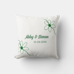 The perfect match add couple name date texture yea throw pillow