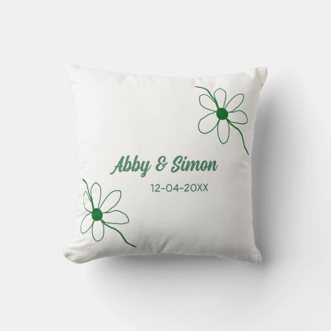The perfect match add couple name date texture yea throw pillow (Front)