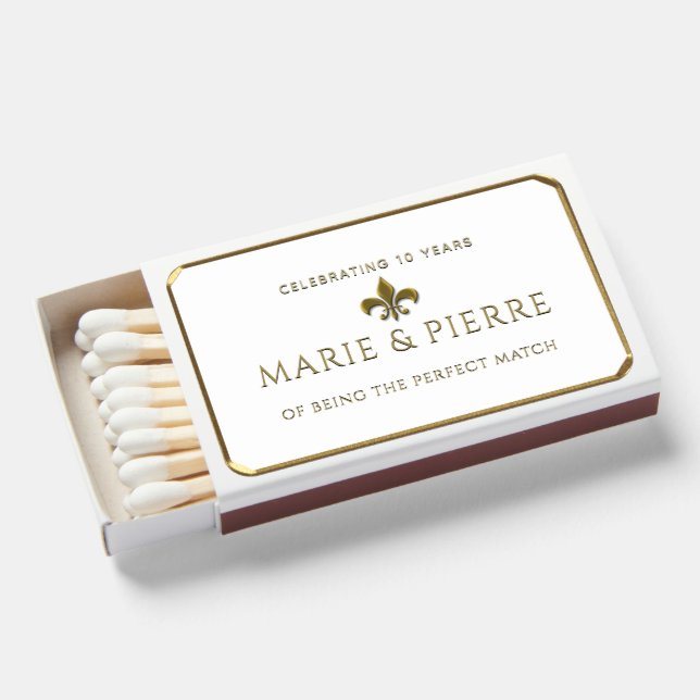 The perfect MATCH Anniversary matchbook favors (Front Open)