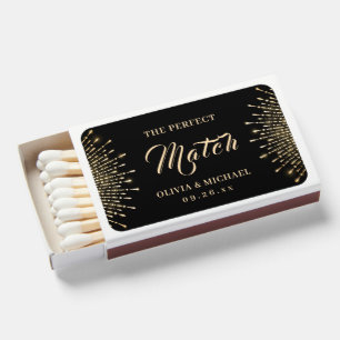 The perfect match black & gold deco wedding favor