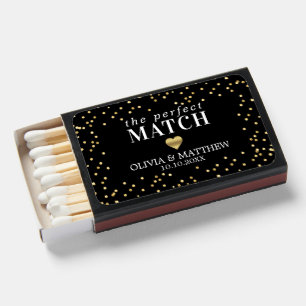 The Perfect Match Black Gold Heart Wedding