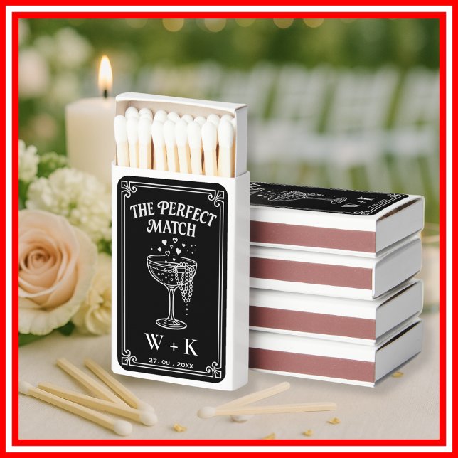 The Perfect Match Black Wedding Prosecco Glass (Creator Uploaded)