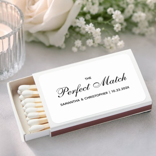 The Perfect Match Black & White Wedding Matchboxes