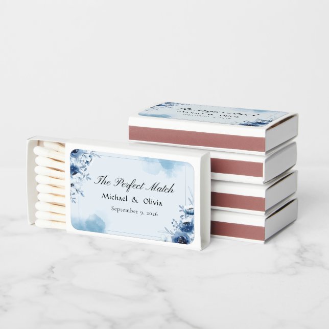 The Perfect Match Blue And White Wedding Matches (Stacked)