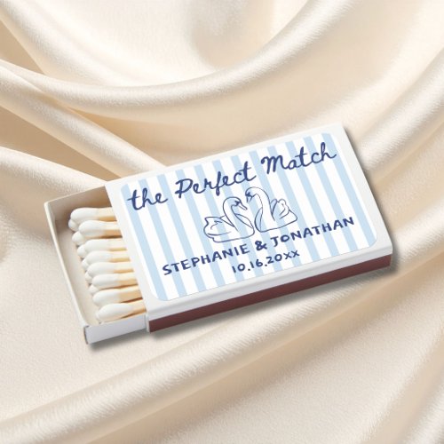 The Perfect Match Blue Swans Wedding Favor Matches