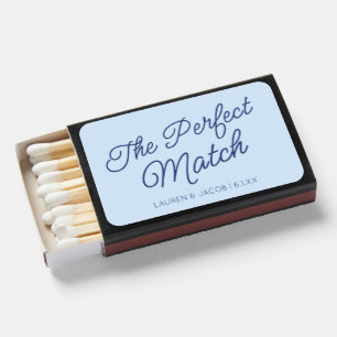 The Perfect Match Blue Wedding Matchboxes