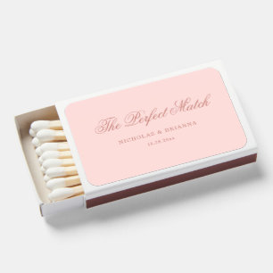 The perfect Match Blush Pink Wedding Matchbox