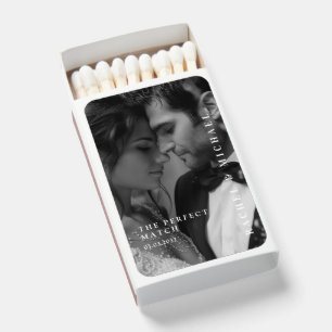 The Perfect Match!Bold Trending B&W Photo Wedding Matchboxes